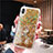Ultra-thin Transparent Flowers Soft Case Cover T25 for Apple iPhone Xs Gold