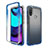 Ultra-thin Transparent Gel Gradient Soft Matte Finish Front and Back Case 360 Degrees Cover for Motorola Moto E30 Blue