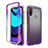 Ultra-thin Transparent Gel Gradient Soft Matte Finish Front and Back Case 360 Degrees Cover for Motorola Moto E40 Purple