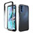 Ultra-thin Transparent Gel Gradient Soft Matte Finish Front and Back Case 360 Degrees Cover for Motorola Moto G41 Black