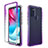 Ultra-thin Transparent Gel Gradient Soft Matte Finish Front and Back Case 360 Degrees Cover for Motorola Moto G60s Purple
