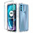 Ultra-thin Transparent Gel Gradient Soft Matte Finish Front and Back Case 360 Degrees Cover for Motorola Moto G71 5G Clear