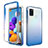 Ultra-thin Transparent Gel Gradient Soft Matte Finish Front and Back Case 360 Degrees Cover for Samsung Galaxy A21s Blue