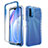Ultra-thin Transparent Gel Gradient Soft Matte Finish Front and Back Case 360 Degrees Cover for Xiaomi Redmi 9T 4G Blue