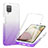 Ultra-thin Transparent Gel Gradient Soft Matte Finish Front and Back Case 360 Degrees Cover YB1 for Samsung Galaxy A12 Purple