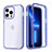 Ultra-thin Transparent Gel Soft Matte Finish Front and Back Case 360 Degrees Cover YJ1 for Apple iPhone 13 Pro Blue