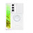 Ultra-thin Transparent TPU Soft Case Cover with Finger Ring Stand A01 for Samsung Galaxy S21 5G White