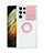 Ultra-thin Transparent TPU Soft Case Cover with Finger Ring Stand S02 for Samsung Galaxy S21 Ultra 5G