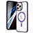 Ultra-thin Transparent TPU Soft Case Cover with Mag-Safe Magnetic SD1 for Apple iPhone 13 Pro Max Purple