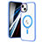 Ultra-thin Transparent TPU Soft Case Cover with Mag-Safe Magnetic SD1 for Apple iPhone 14 Plus Sky Blue