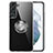 Ultra-thin Transparent TPU Soft Case Cover with Magnetic Finger Ring Stand A01 for Samsung Galaxy S21 5G