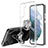 Ultra-thin Transparent TPU Soft Case Cover with Magnetic Finger Ring Stand A01 for Samsung Galaxy S21 5G Clear