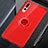 Ultra-thin Transparent TPU Soft Case Cover with Magnetic Finger Ring Stand C01 for Huawei P20 Pro Red