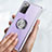 Ultra-thin Transparent TPU Soft Case Cover with Magnetic Finger Ring Stand N02 for Samsung Galaxy Note 20 5G
