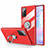 Ultra-thin Transparent TPU Soft Case Cover with Magnetic Finger Ring Stand N02 for Samsung Galaxy Note 20 5G Red
