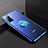 Ultra-thin Transparent TPU Soft Case Cover with Magnetic Finger Ring Stand S01 for Huawei Honor View 30 5G Blue