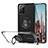 Ultra-thin Transparent TPU Soft Case Cover with Magnetic Finger Ring Stand S01 for Samsung Galaxy Note 20 Ultra 5G Black