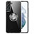 Ultra-thin Transparent TPU Soft Case Cover with Magnetic Finger Ring Stand S01 for Samsung Galaxy S21 FE 5G