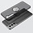 Ultra-thin Transparent TPU Soft Case Cover with Magnetic Finger Ring Stand S02 for Samsung Galaxy S21 5G Gray