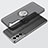 Ultra-thin Transparent TPU Soft Case Cover with Magnetic Finger Ring Stand S02 for Samsung Galaxy S21 FE 5G Gray