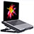 Universal Laptop Stand Notebook Holder Cooling Pad USB Fans 9 inch to 16 inch M16 for Apple MacBook Air 11 inch Black
