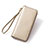 Universal Leather Wristlet Wallet Handbag Case H24 Gold
