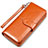 Universal Leather Wristlet Wallet Pouch Case H02 Brown