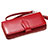 Universal Leather Wristlet Wallet Pouch Case H02 Red