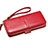 Universal Leather Wristlet Wallet Pouch Case H02 Red