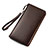 Universal Leather Wristlet Wallet Pouch Case H03 Brown