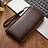 Universal Leather Wristlet Wallet Pouch Case H03 Brown