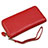 Universal Lichee Pattern Leather Wristlet Wallet Handbag Case H28 Pink