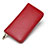 Universal Lichee Pattern Leather Wristlet Wallet Handbag Case Red