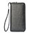 Universal Silkworm Leather Wristlet Wallet Handbag Case H04 Gray