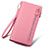 Universal Silkworm Leather Wristlet Wallet Handbag Case T01 Pink