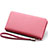 Universal Silkworm Leather Wristlet Wallet Handbag Case T01 Pink