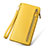 Universal Silkworm Leather Wristlet Wallet Handbag Case T01 Yellow