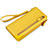 Universal Silkworm Leather Wristlet Wallet Handbag Case T01 Yellow