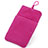 Universal Sleeve Velvet Bag Case Tow Pocket Hot Pink