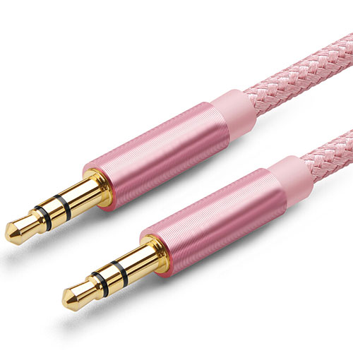 3.5mm Male to Male Stereo Aux Auxiliary Audio Extension Cable A04 Pink