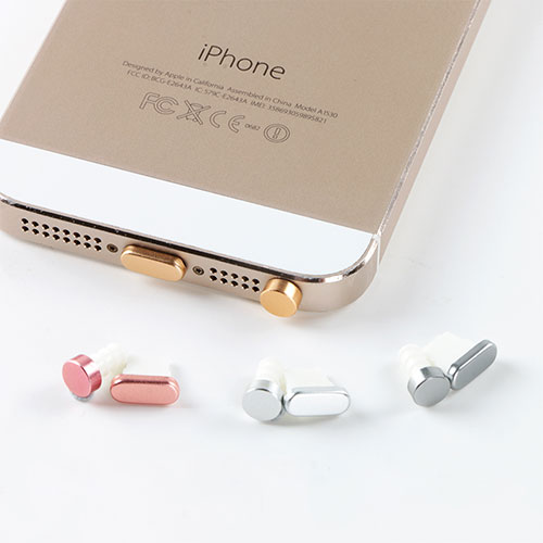 Anti Dust Cap Lightning Jack Plug Cover Protector Plugy Stopper Universal J05 for Apple iPhone 6 Plus Gold