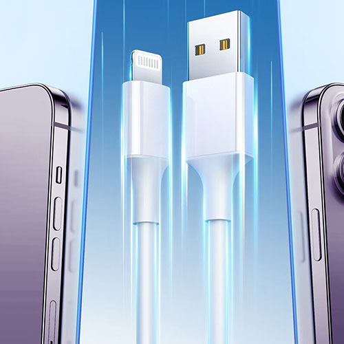 Charger Lightning USB Data Cable Charging Cord H01 for Apple iPhone 14 White