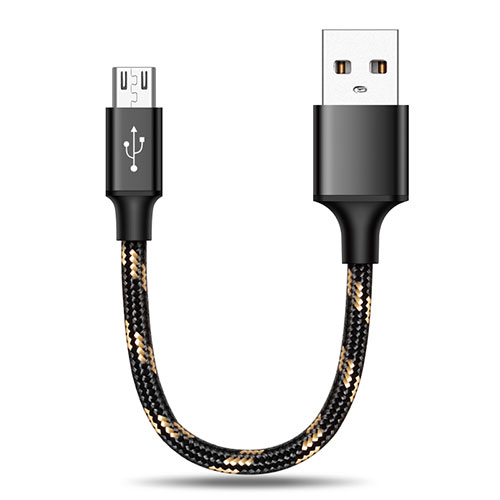 Charger Micro USB Data Cable Charging Cord Android Universal 25cm S02 Black