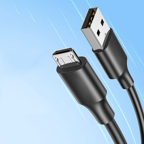 Charger Micro USB Data Cable Charging Cord Android Universal 2A H03 Black