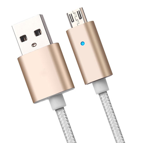 Charger Micro USB Data Cable Charging Cord Android Universal A08 Gold