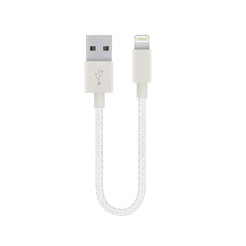 Charger USB Data Cable Charging Cord 15cm S01 for Apple iPhone 14 White