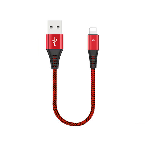 Charger USB Data Cable Charging Cord 30cm D16 for Apple iPhone 7 Red