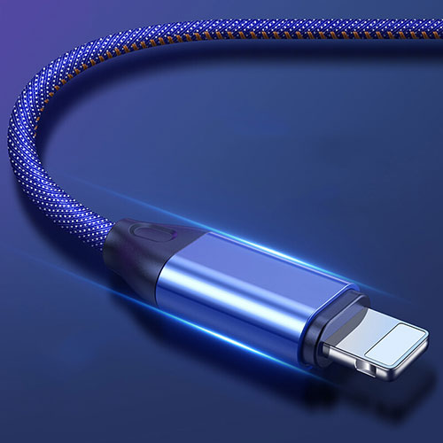 Charger USB Data Cable Charging Cord C04 for Apple iPhone 11 Pro Blue