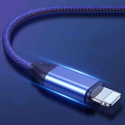 Charger USB Data Cable Charging Cord C04 for Apple iPhone 14 Blue