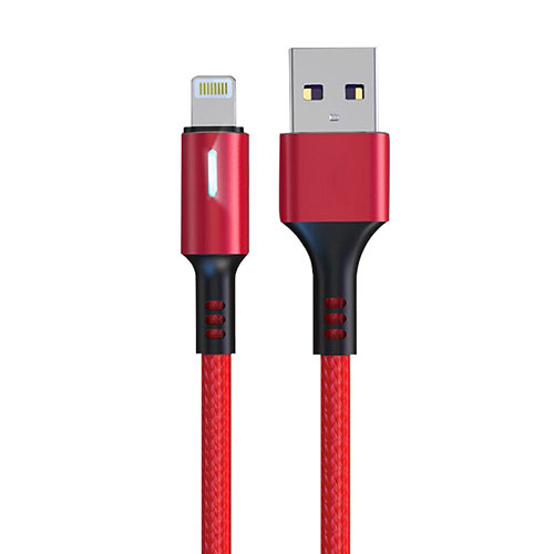 Charger USB Data Cable Charging Cord D21 for Apple iPhone 14 Plus Red